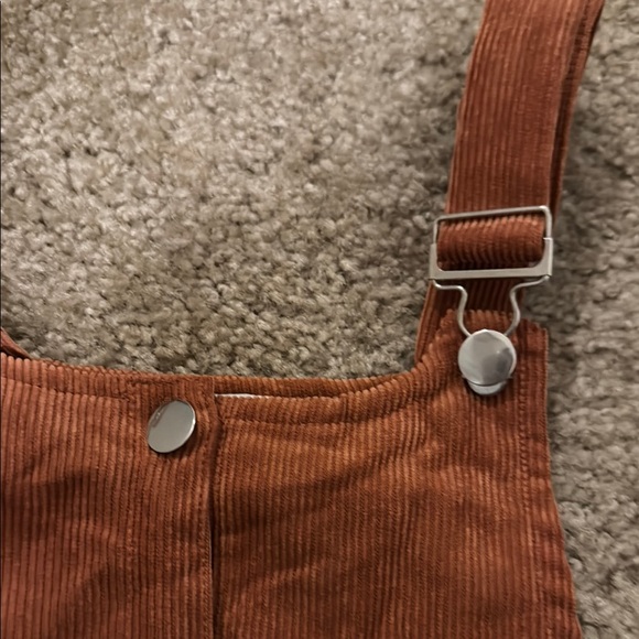 Rust Corduroy Button-Down Pinafore - Picture 3 of 4